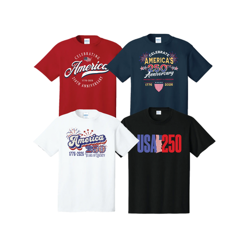 Assorted USA 250th Hats and Tees