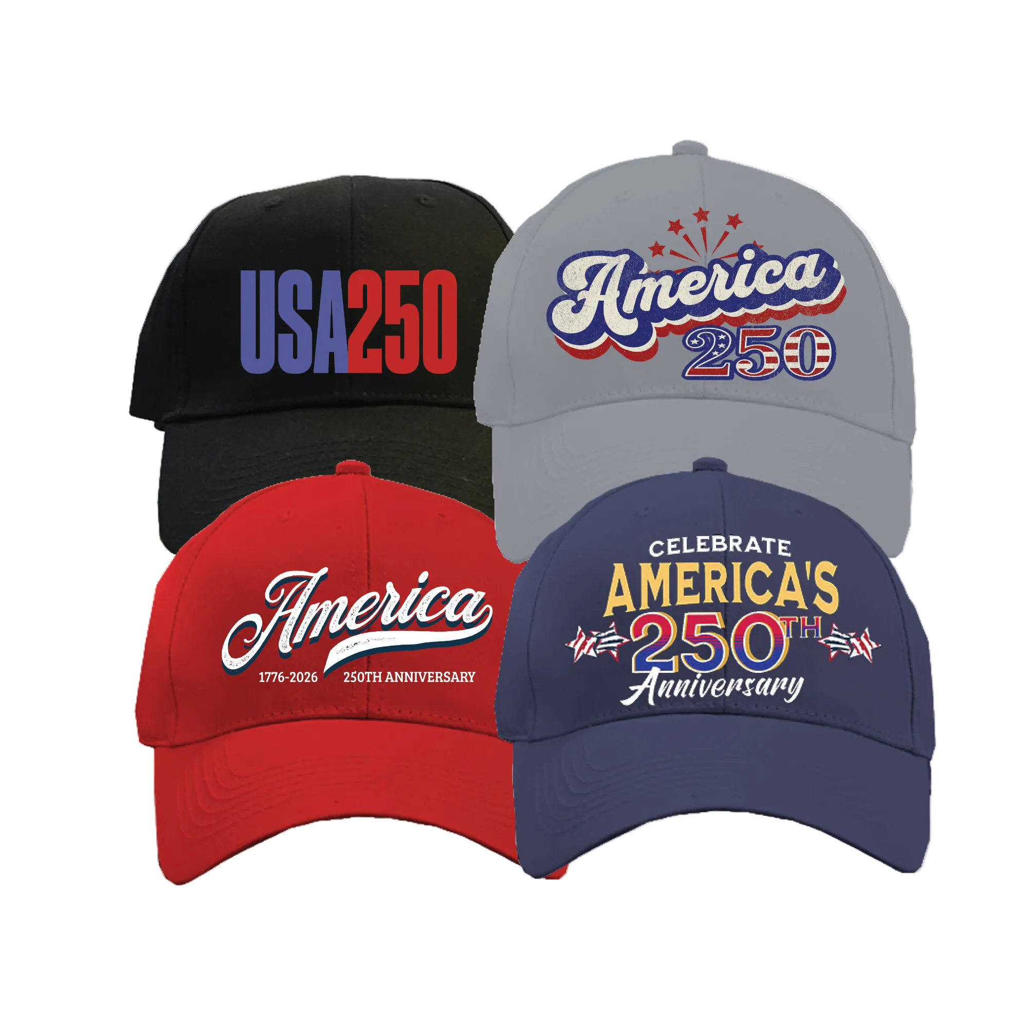 Assorted USA 250th Hats