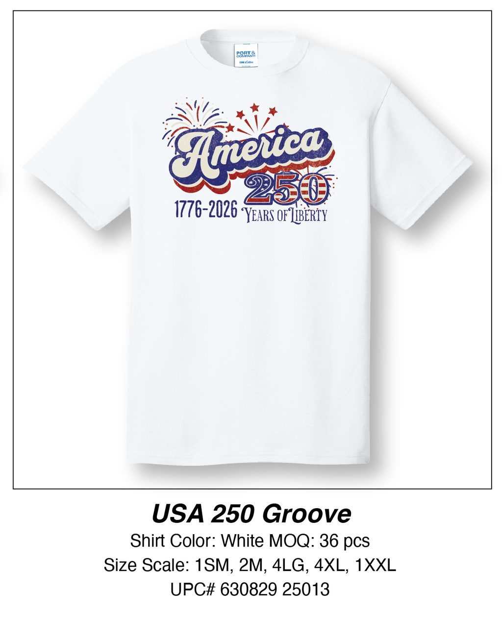 USA 250th Tee-Fireworks