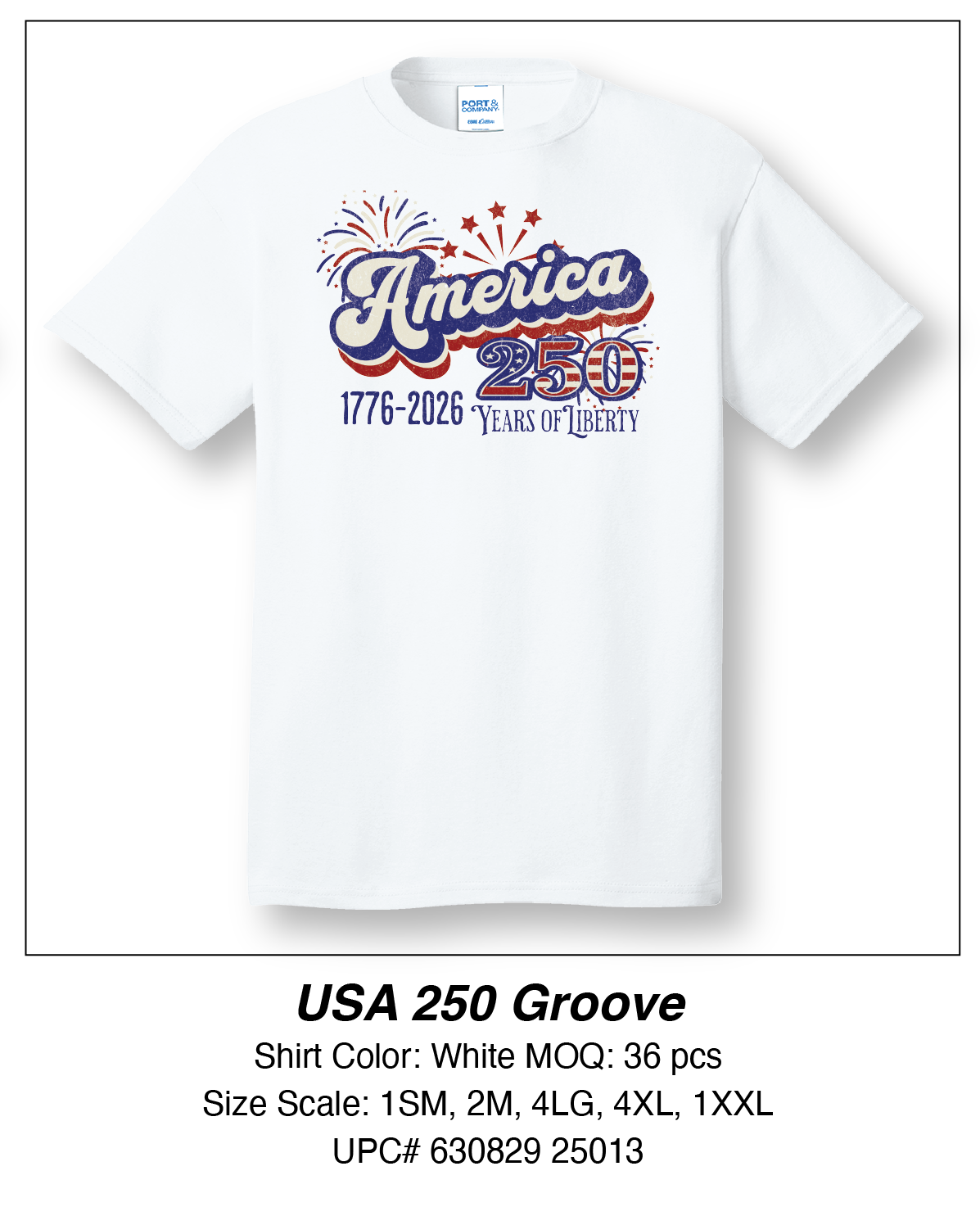 USA 250th Tee-Fireworks